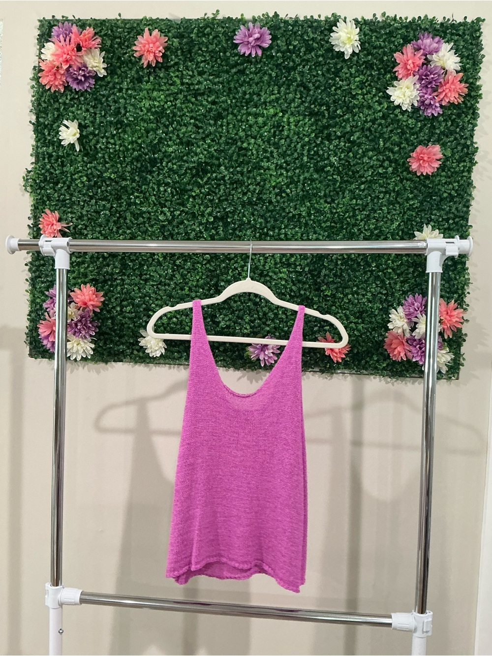J.O.A. Bright Pink Knit Tank Top